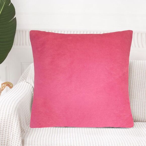 80/20 Viscose Velvet Soft Throw Pillow Cover Square 18" x 18" Pink - Picture 3 of 5